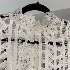 UNIKA PARIS Delicate Floral Sheer Top